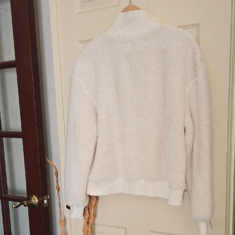 UGG Women's White Fleece Turtleneck Sweater - Picture 4 of 5